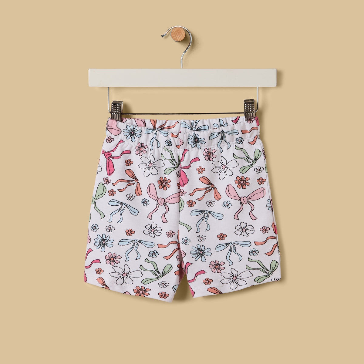 Bow Print Cotton Top and Shorts Set