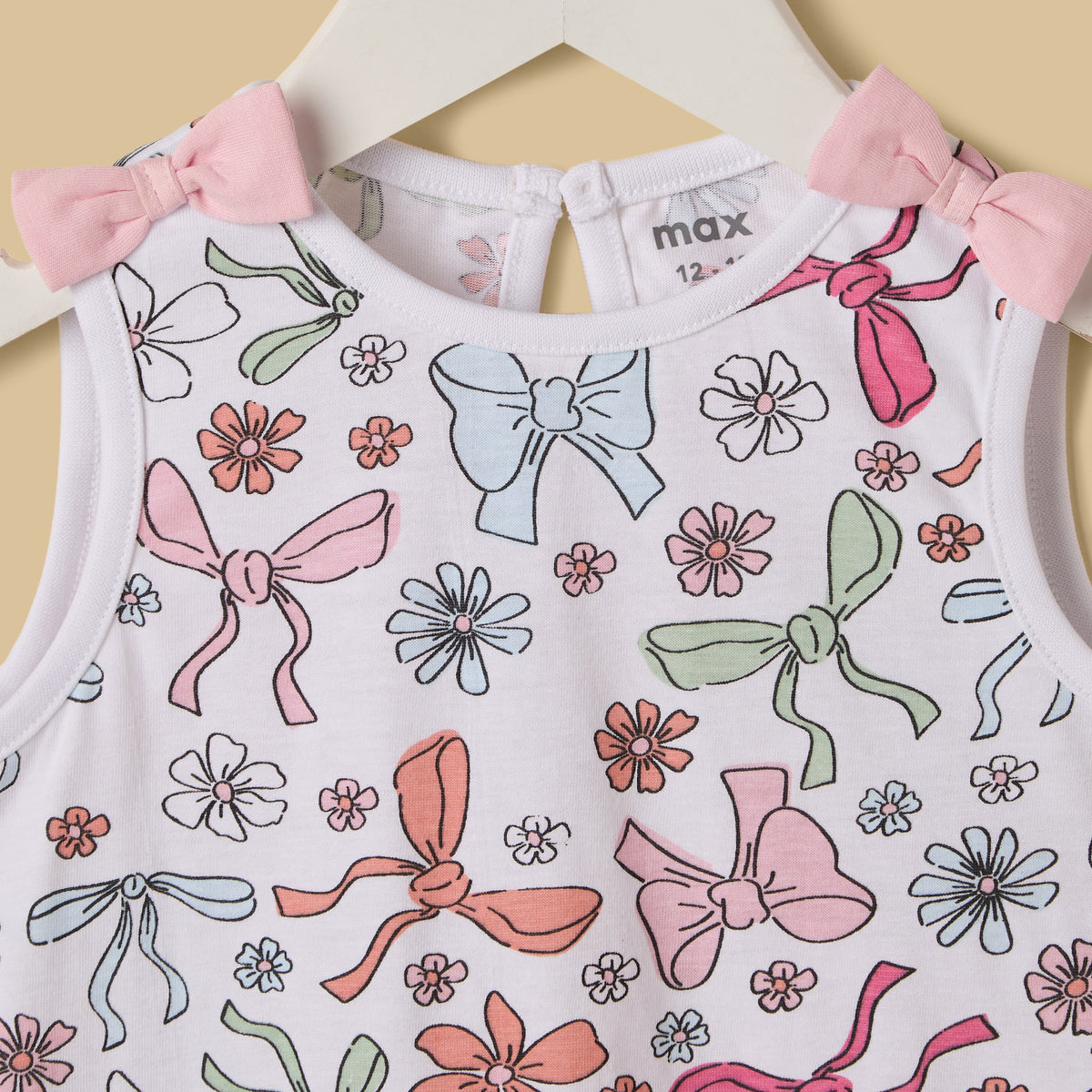 Bow Print Cotton Top and Shorts Set