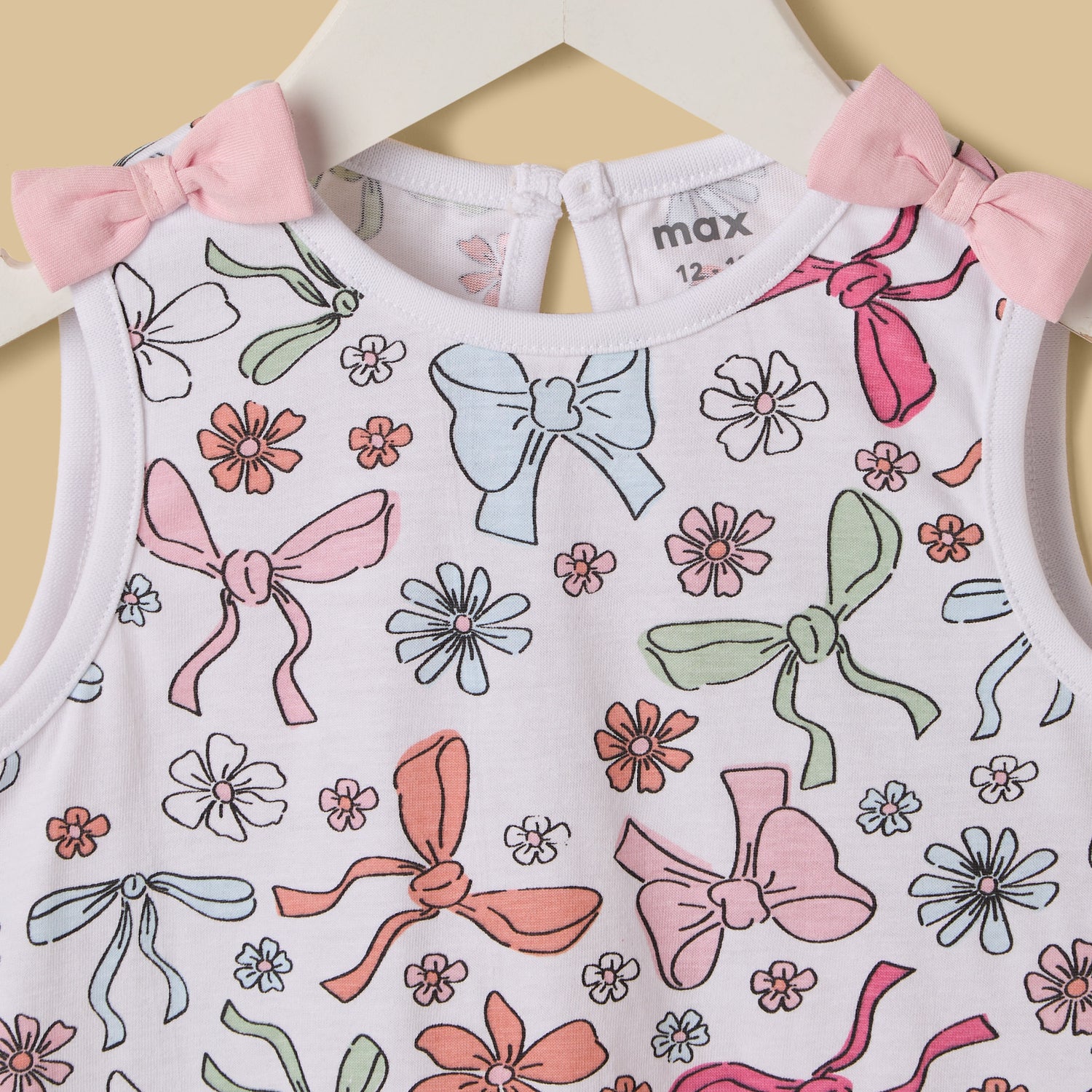 Bow Print Cotton Top and Shorts Set