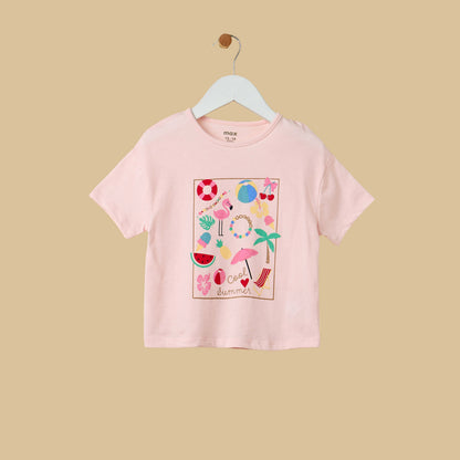 Printed T-shirt and Short Leggings Set