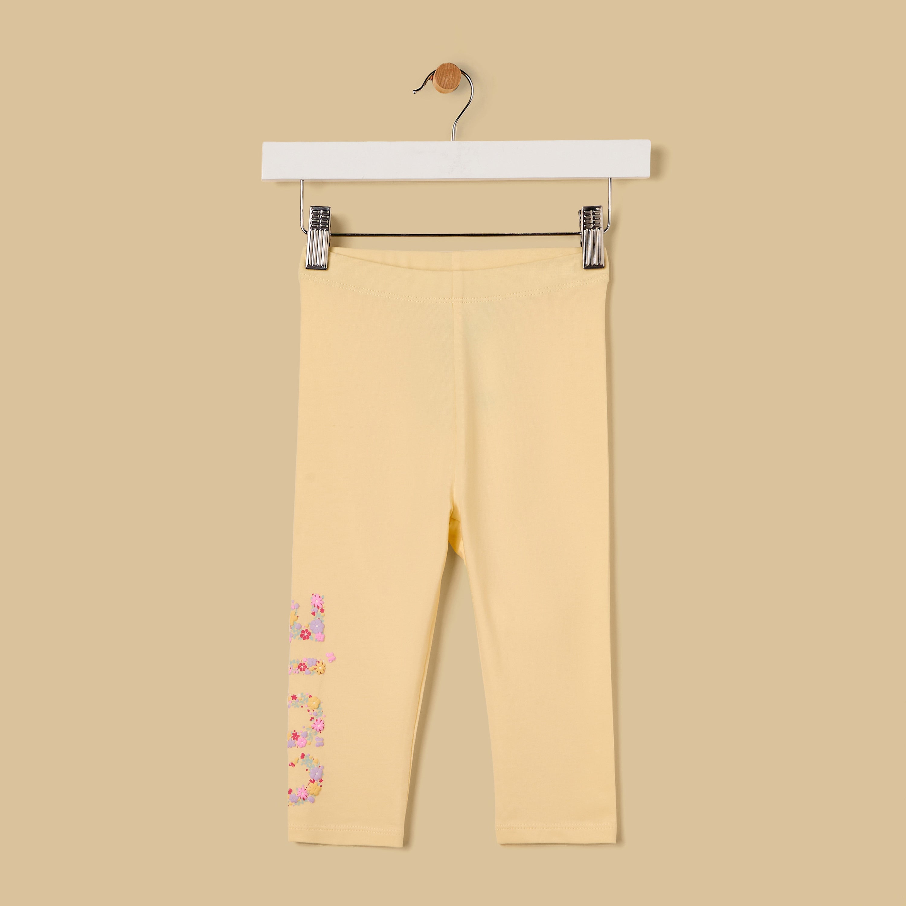 Floral Embroidered Leggings - Yellow / 12-18 mths