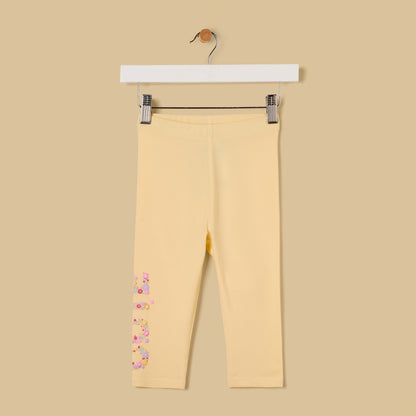 Floral Embroidered Leggings - Yellow / 12-18 mths