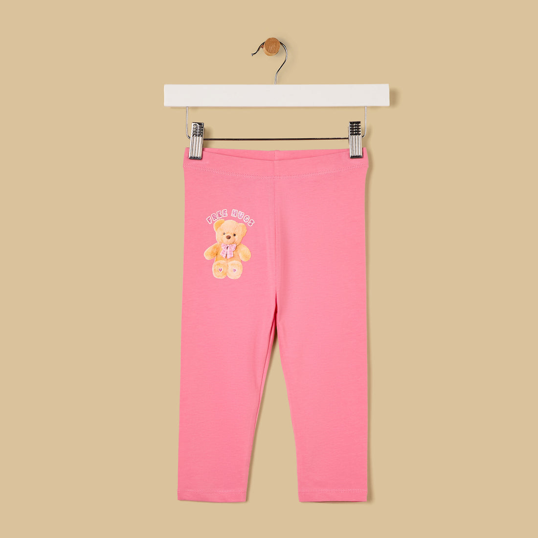 Teddy Bear Print Leggings - Pink / 12-18 mths