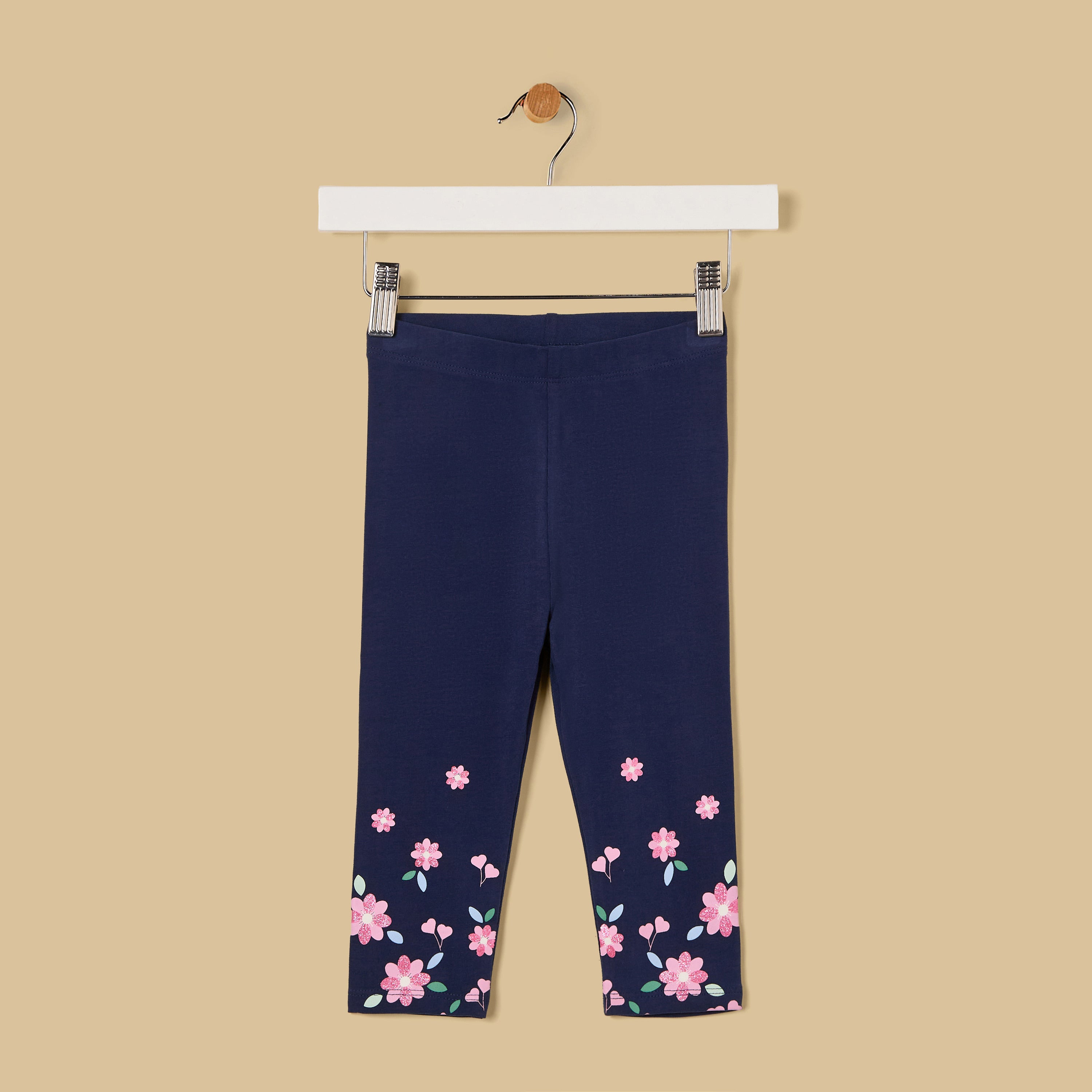 Floral Print Leggings - Blue / 12-18 mths