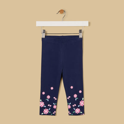 Floral Print Leggings - Blue / 12-18 mths
