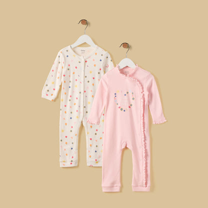 Pack of 2 - Printed Sleepsuit - Pink / 12-18 mths