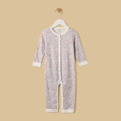 Printed Romper and Sleepsuit Set