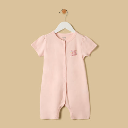 Printed Romper and Sleepsuit Set