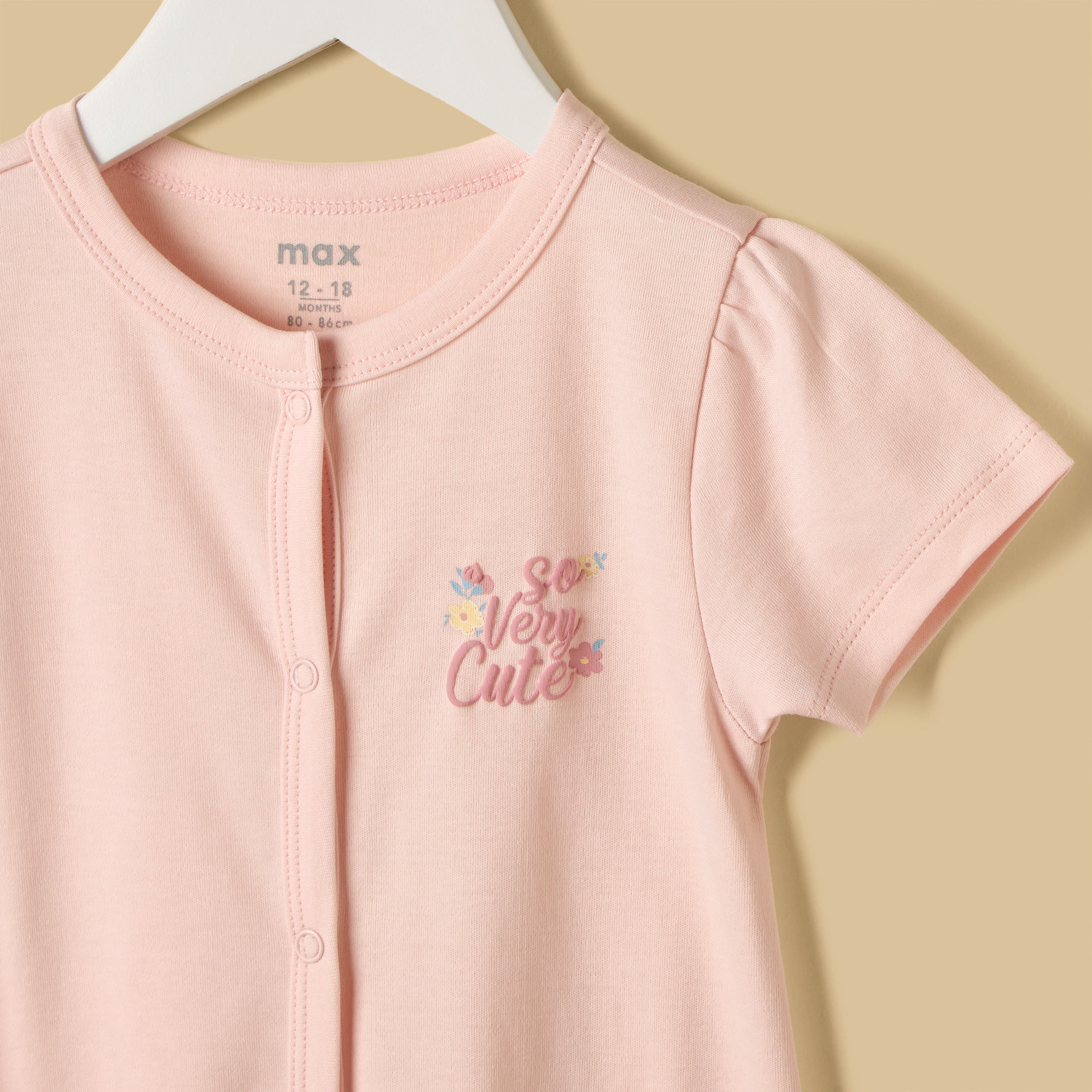 Printed Romper and Sleepsuit Set