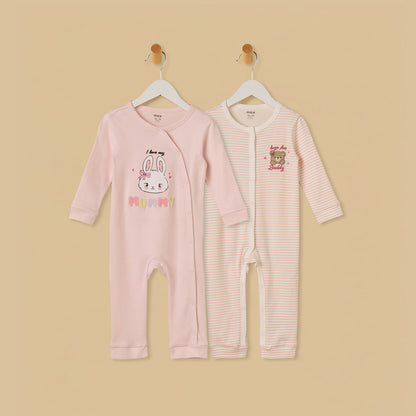 Pack of 2 - Printed Sleepsuit - Pink / 12-18 mths