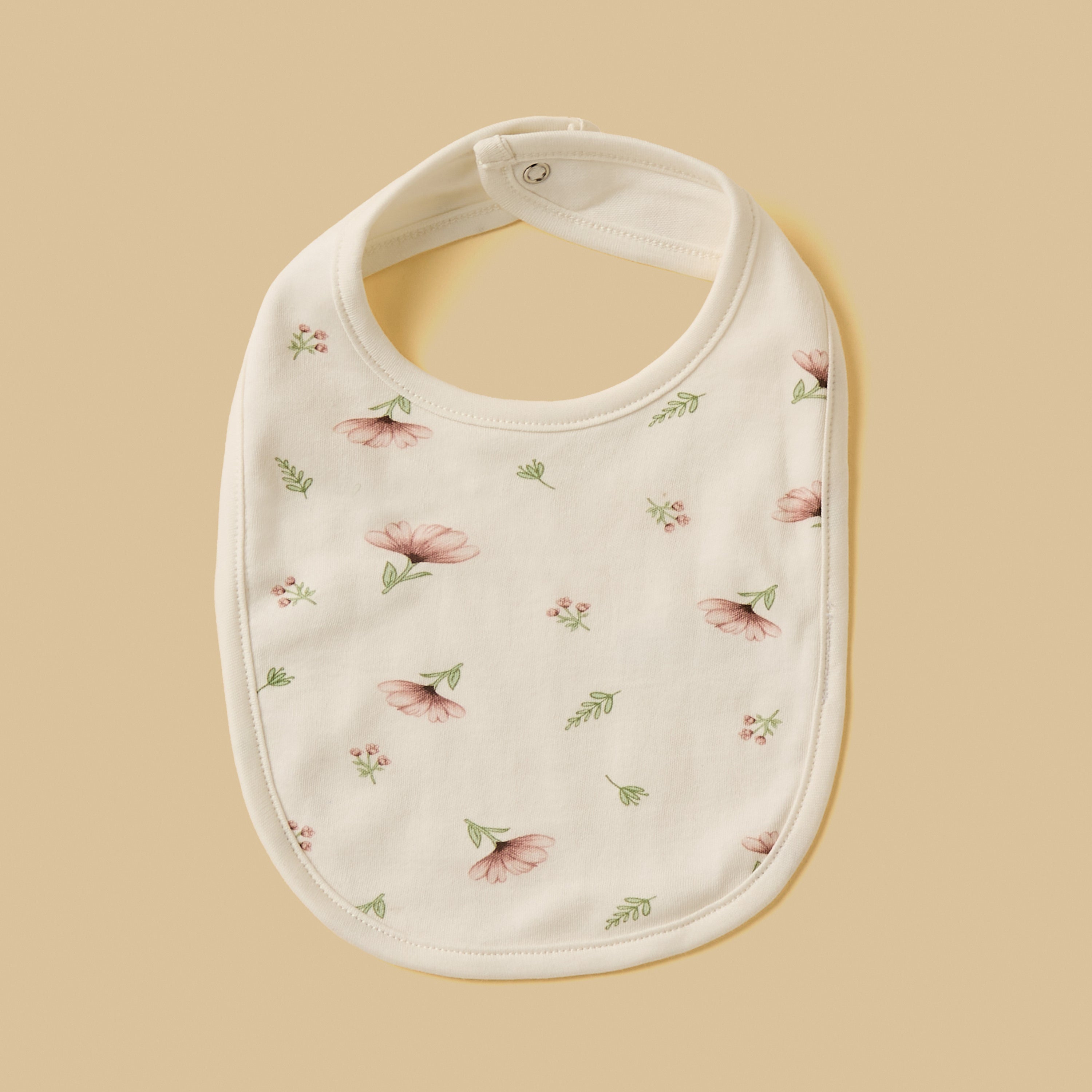 Pack of 3 - Assorted Cotton Bib with Snap Button Closure