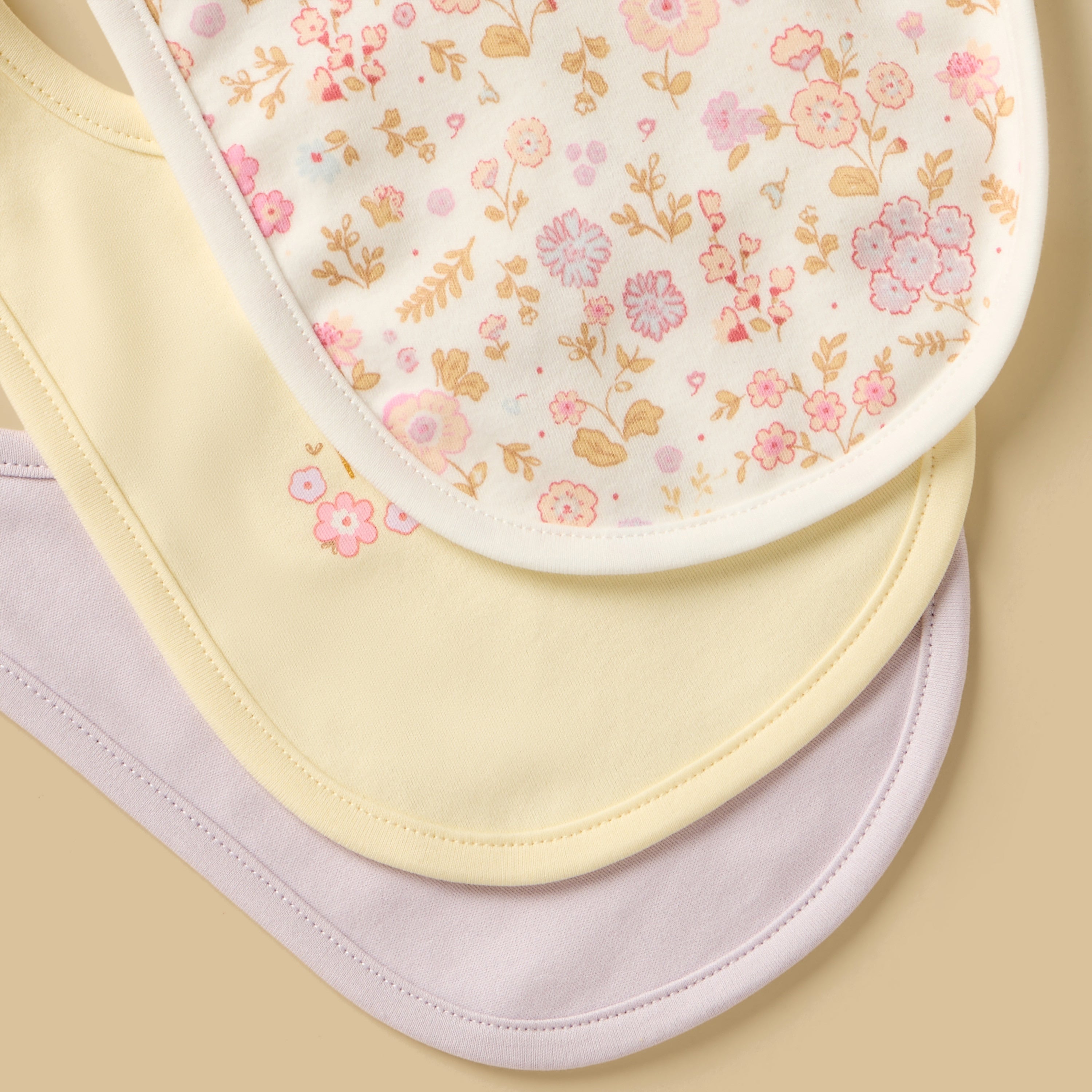 Pack of 3 - Floral Print Cotton Bib
