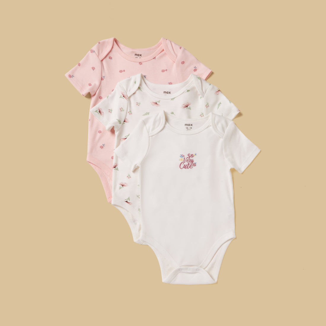 Pack of 3 - Printed Bodysuit - Multicolour / 0-3 mths