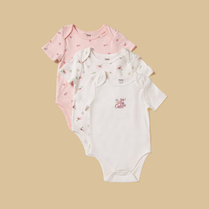 Pack of 3 - Printed Bodysuit - Multicolour / 0-3 mths