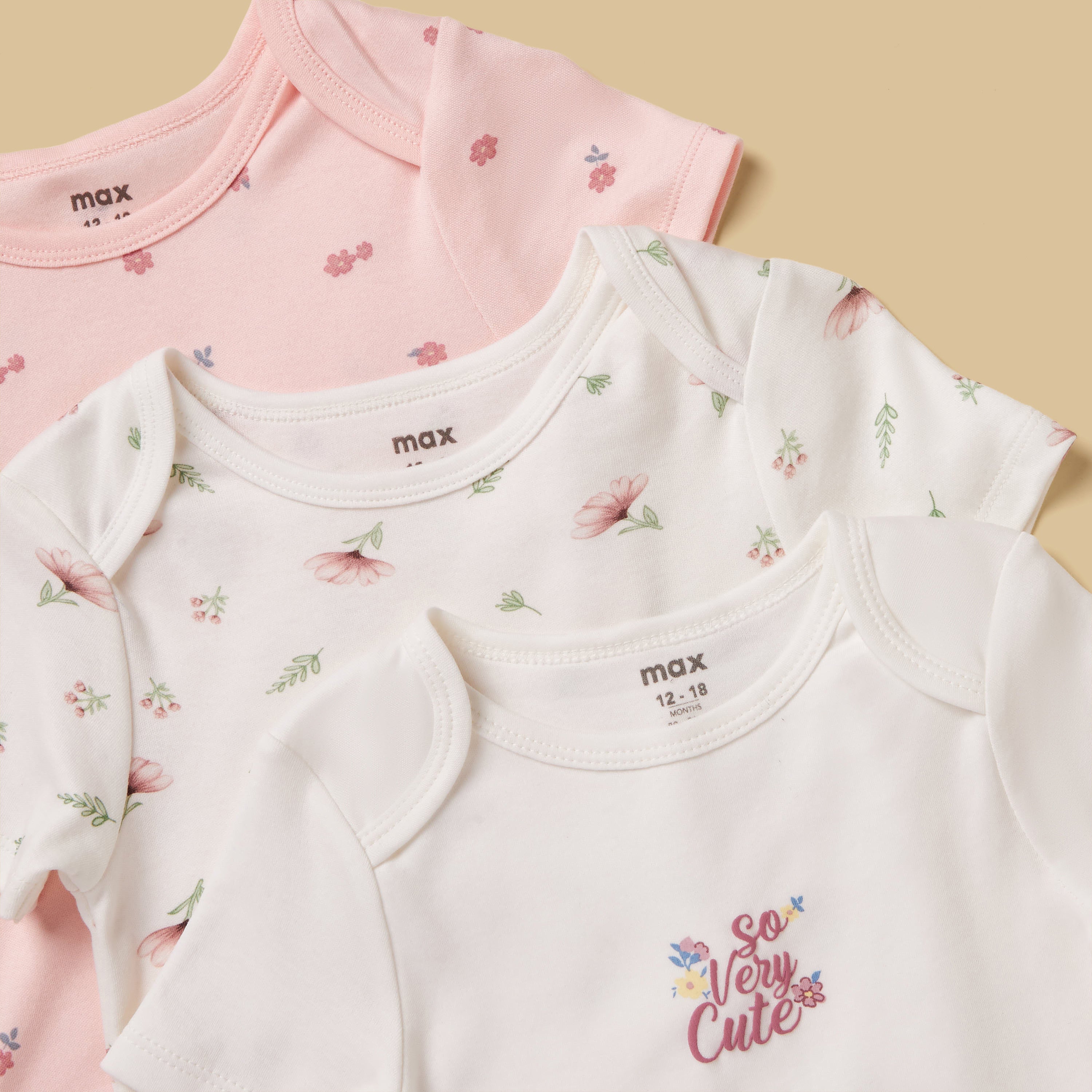 Pack of 3 - Printed Bodysuit