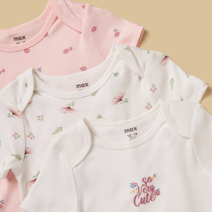 Pack of 3 - Printed Bodysuit