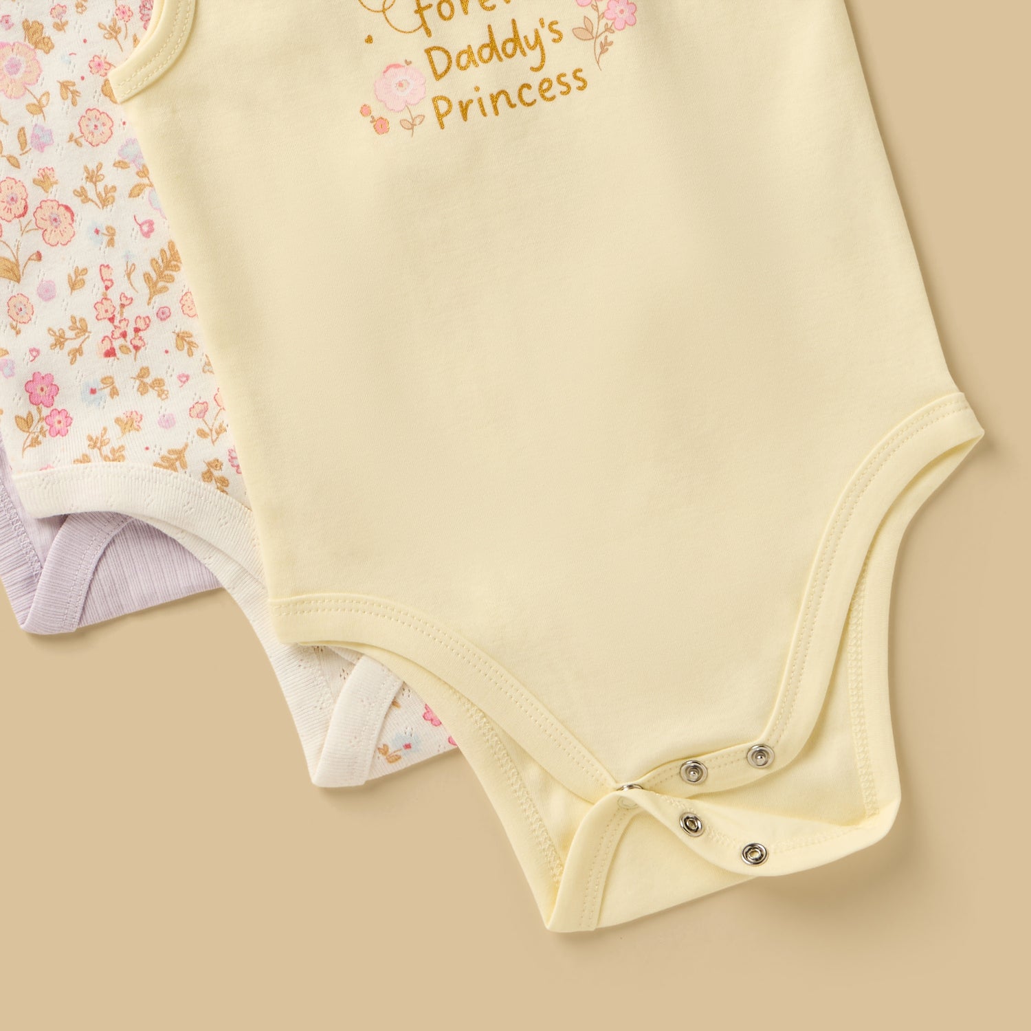 Pack of 3 - Floral Print Sleeveless Bodysuit