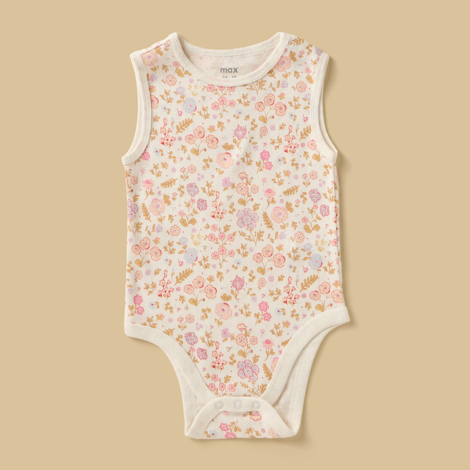 Pack of 3 - Floral Print Sleeveless Bodysuit