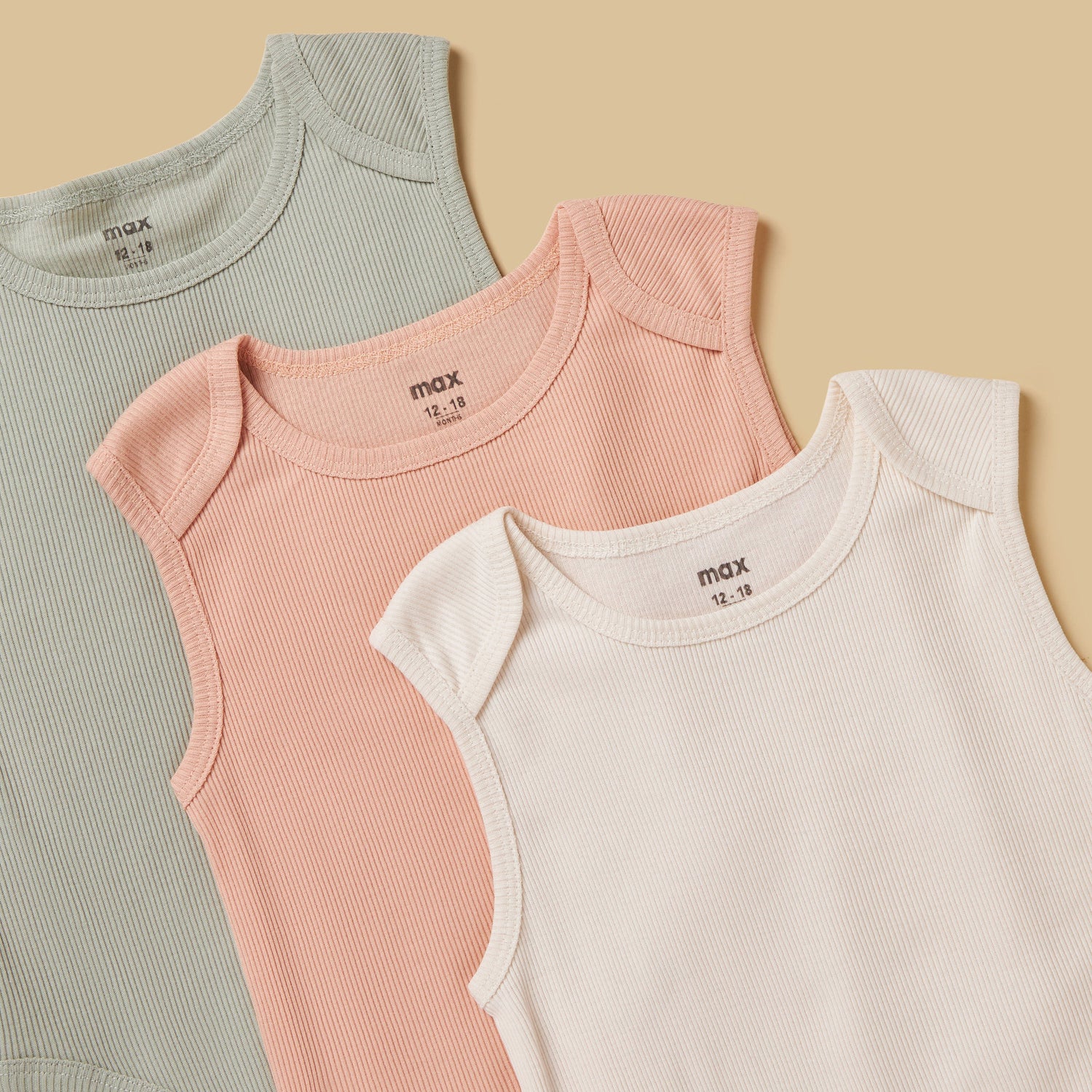 Pack of 3 - Ribbed Bodysuit