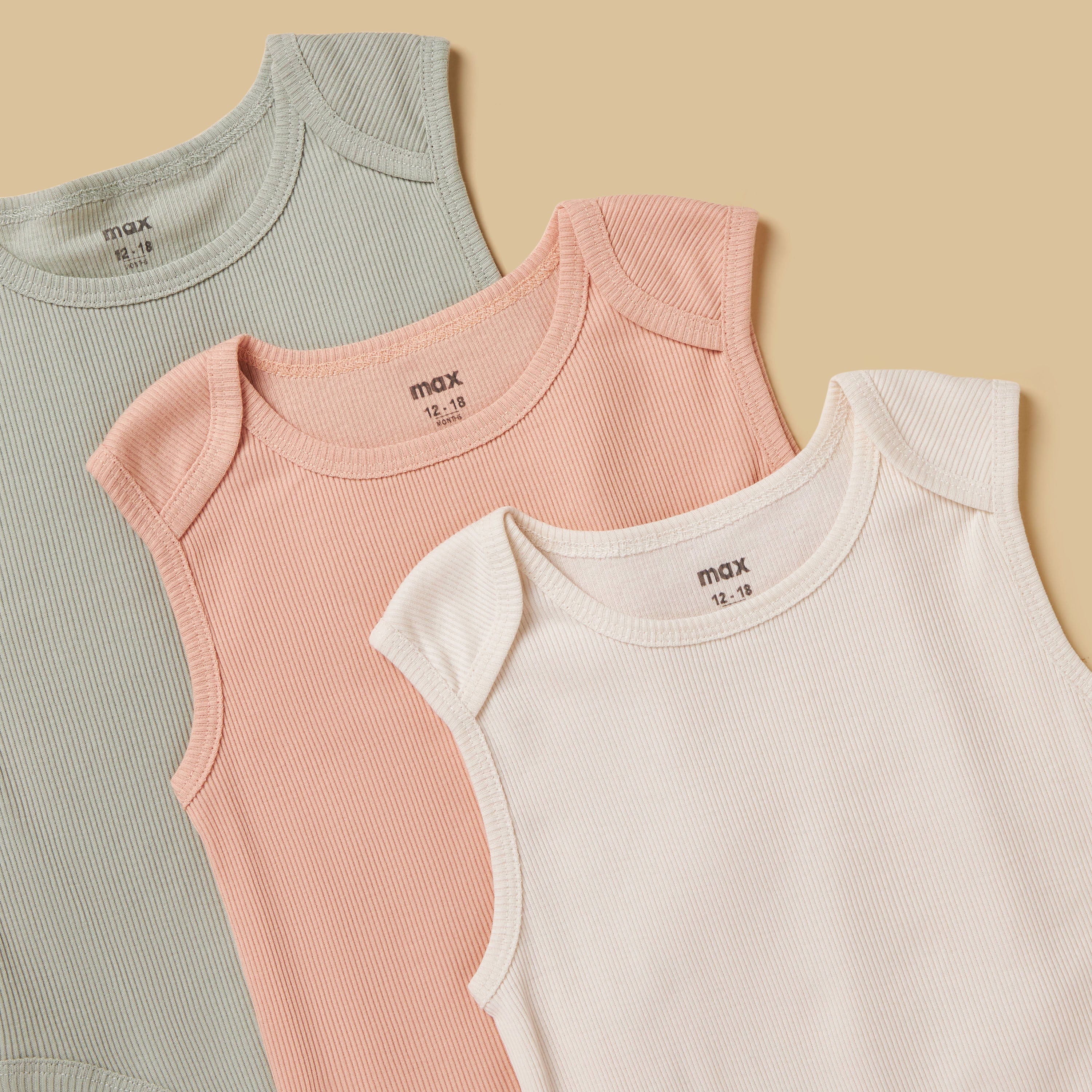Pack of 3 - Ribbed Bodysuit