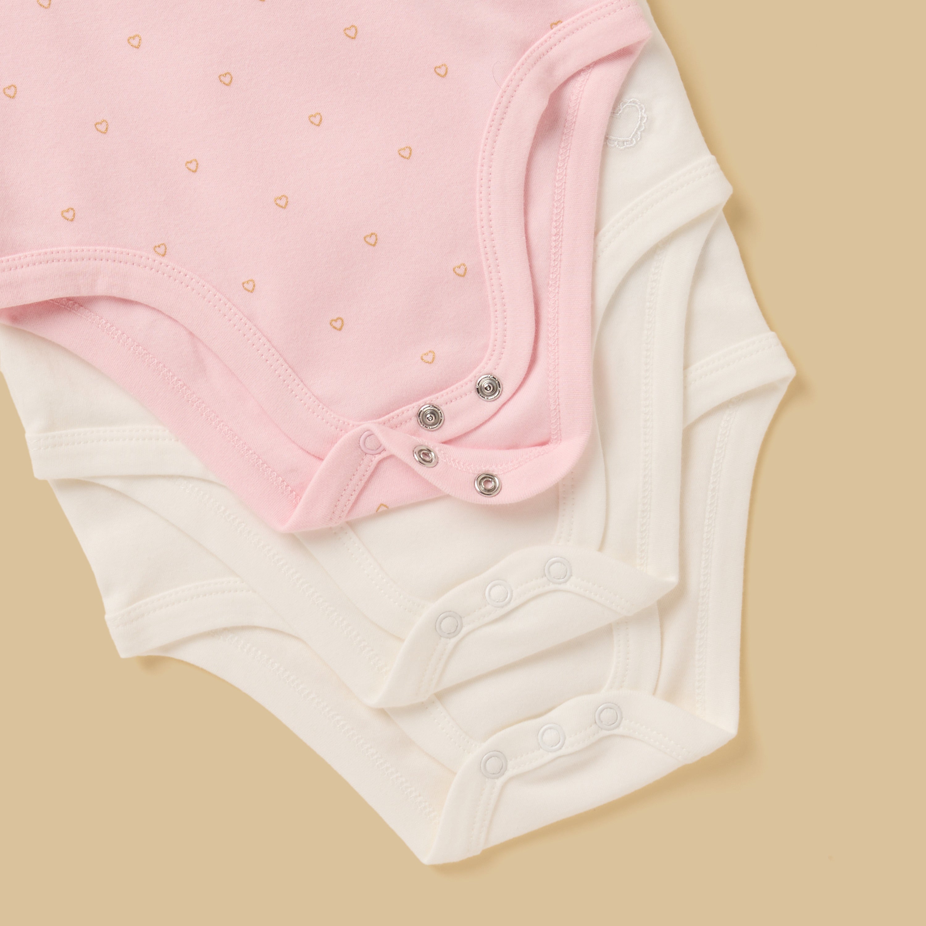 Pack of 3 - Heart Print Sleeveless Bodysuit