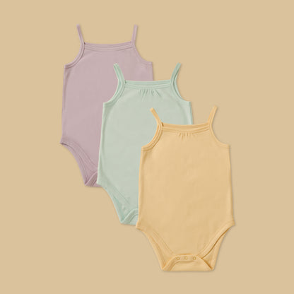 Pack of 3 - Sleeveless Bodysuit with Button Closure - Multicolour / 12-18 mths