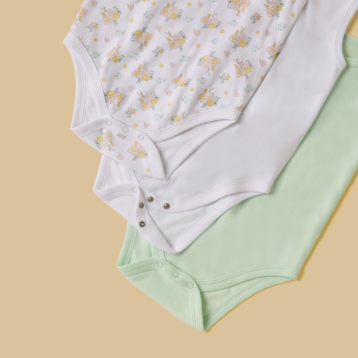 Pack of 3 - Assorted Sleeveless Bodysuit