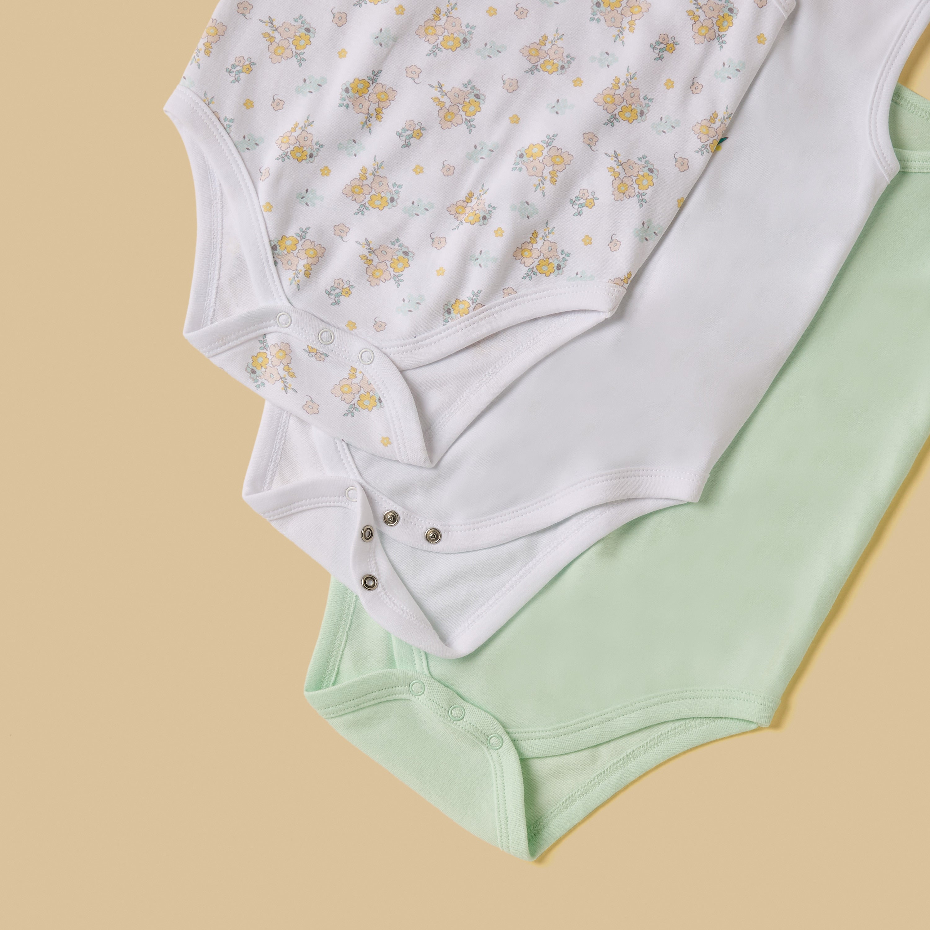 Pack of 3 - Assorted Sleeveless Bodysuit
