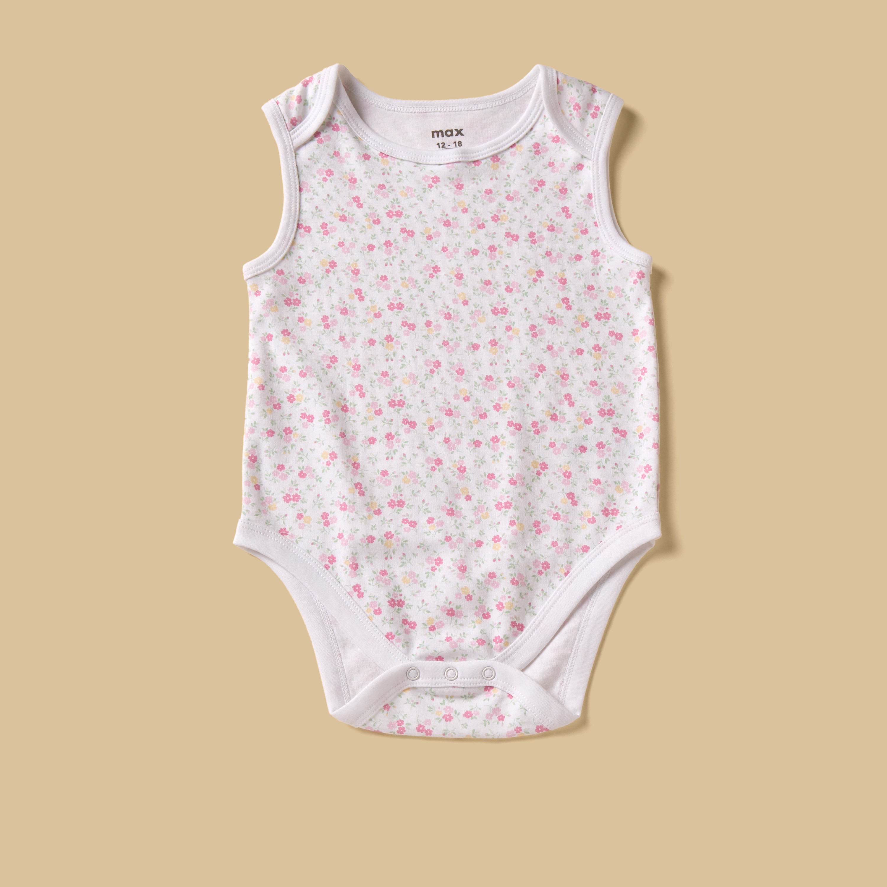 Pack of 3 - Strawberry Print Sleeveless Bodysuit