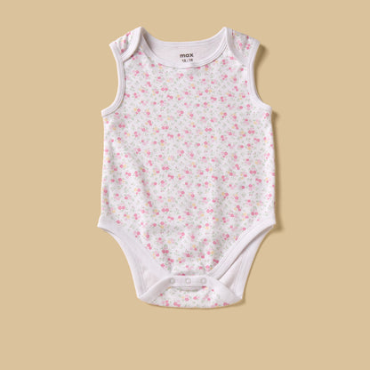 Pack of 3 - Strawberry Print Sleeveless Bodysuit