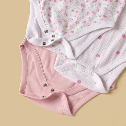 Pack of 3 - Strawberry Print Sleeveless Bodysuit