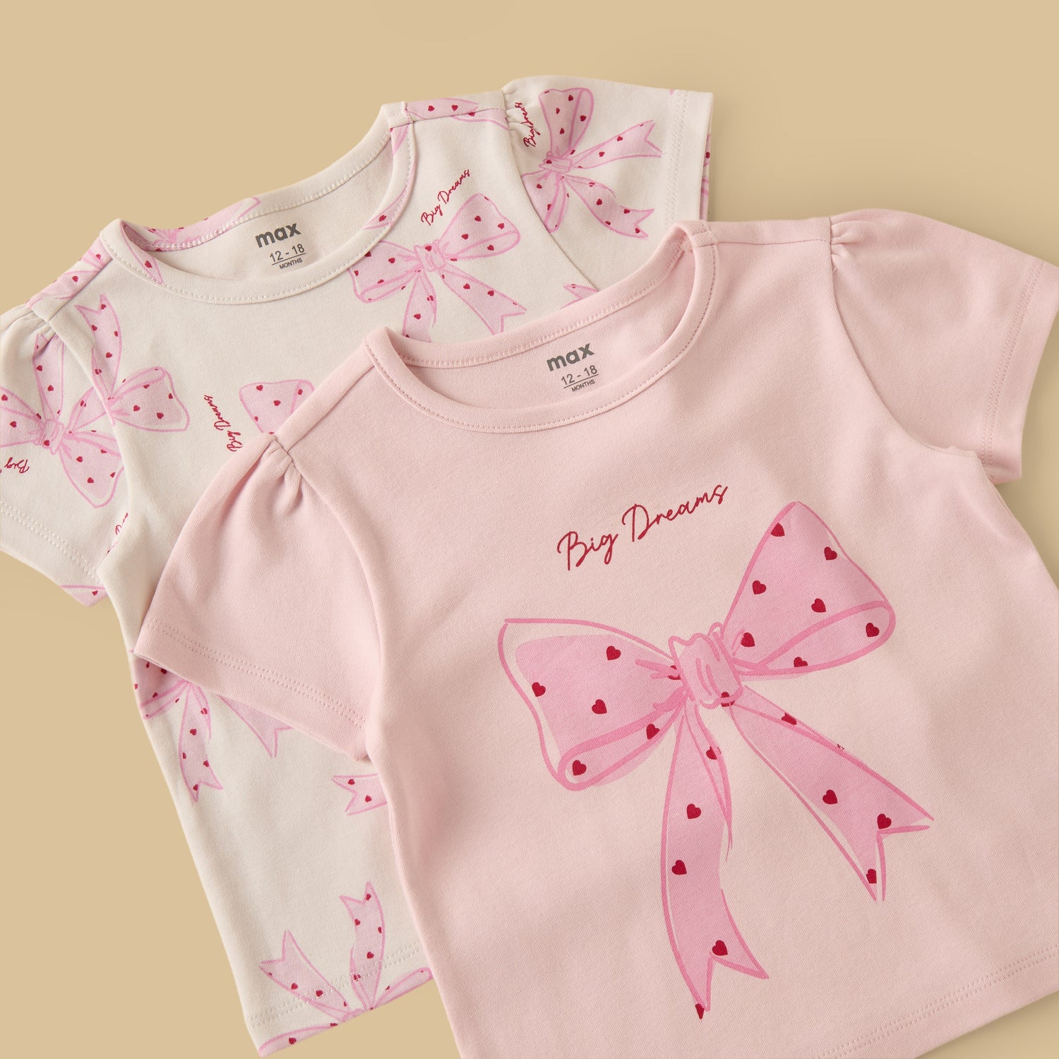 Pack of 2 - Bow Print Cotton Pyjama Set