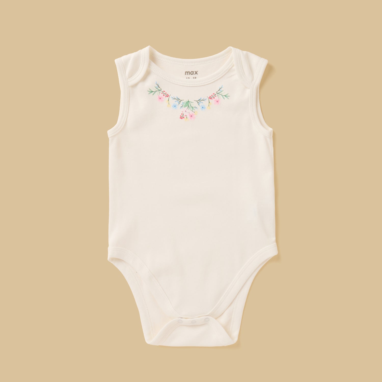 Pack of 5 - Floral Print Sleeveless Cotton Bodysuit