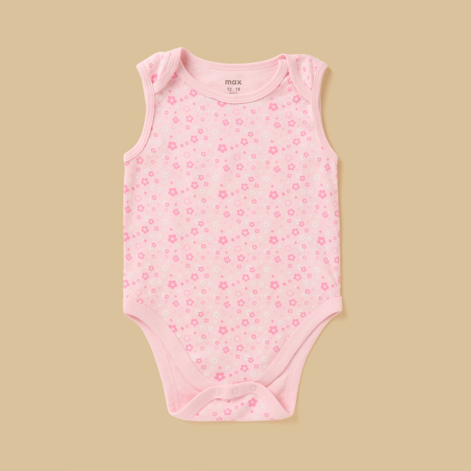 Pack of 5 - Floral Print Sleeveless Cotton Bodysuit