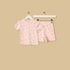 Floral Print Pointelle Cotton Shorts Set - Pink / 18-24 mths