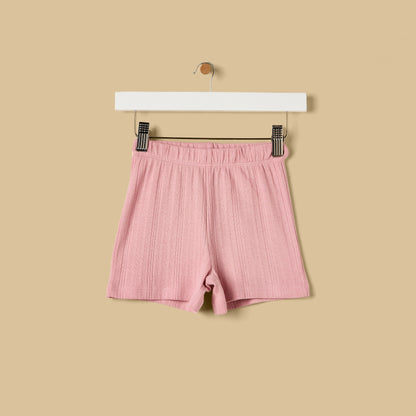 Slogan Print Cotton Shorts Set