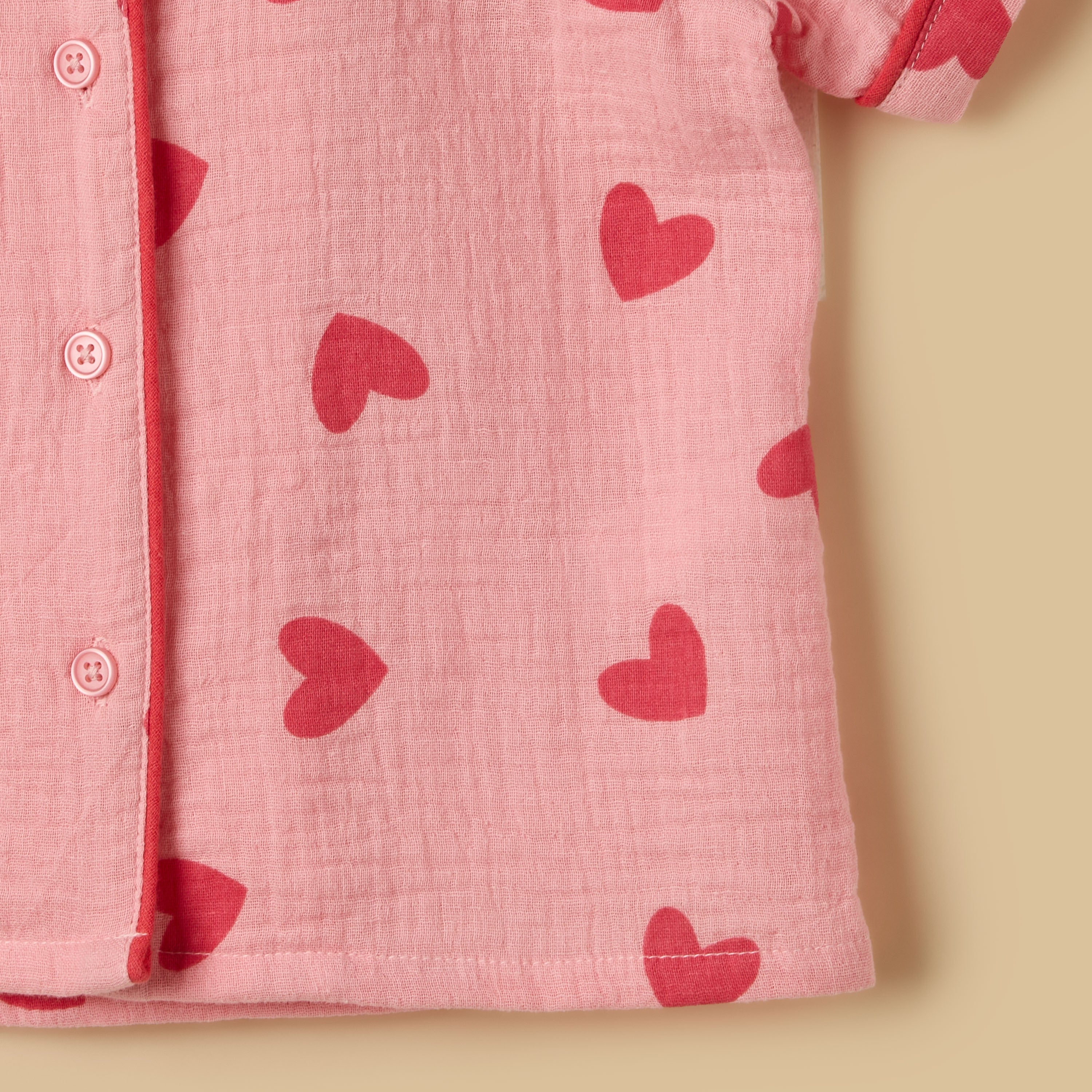 Heart Print Shorts Set