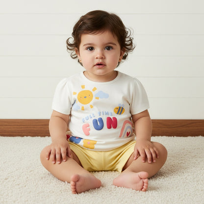 Printed Pyjama Set - Yellow / 12-18 mths