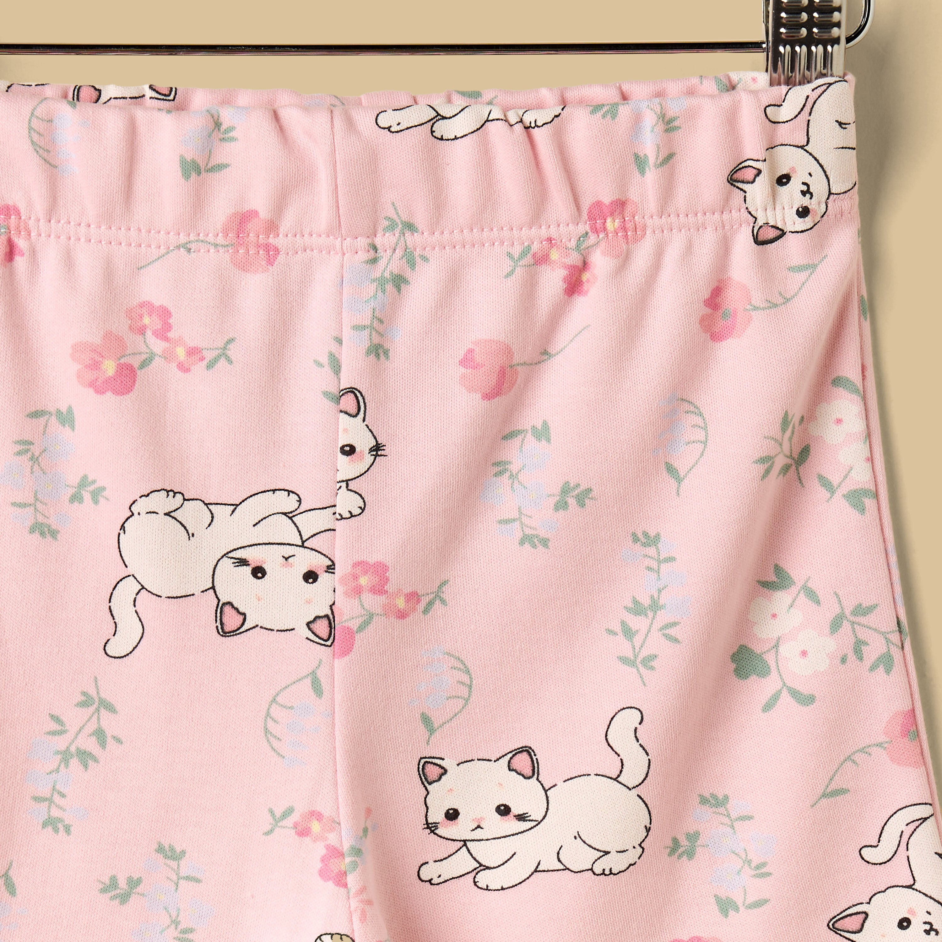 Cat Print Shorts Set