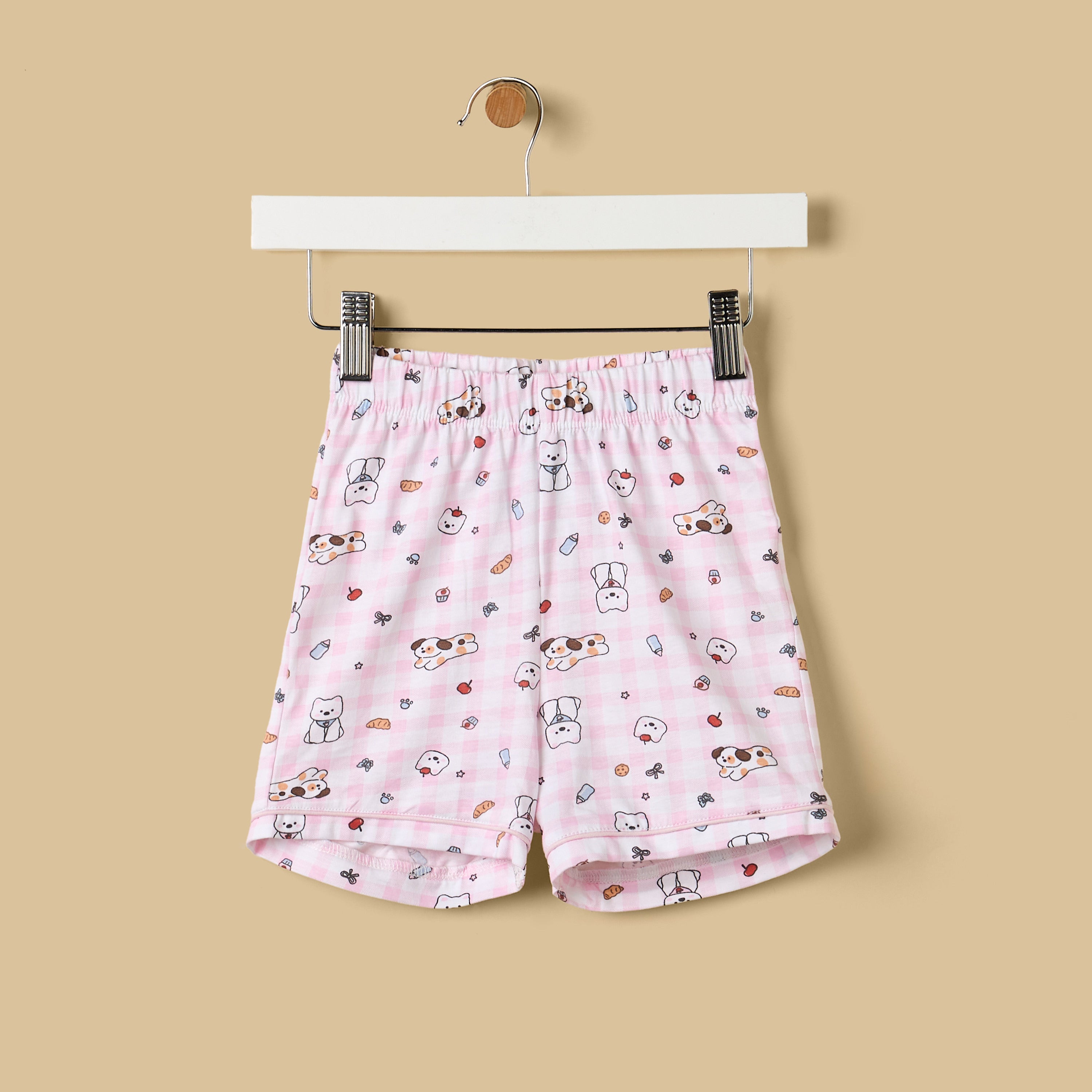 Puppy Print Cotton Shorts Set