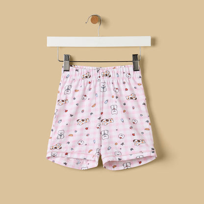 Puppy Print Cotton Shorts Set