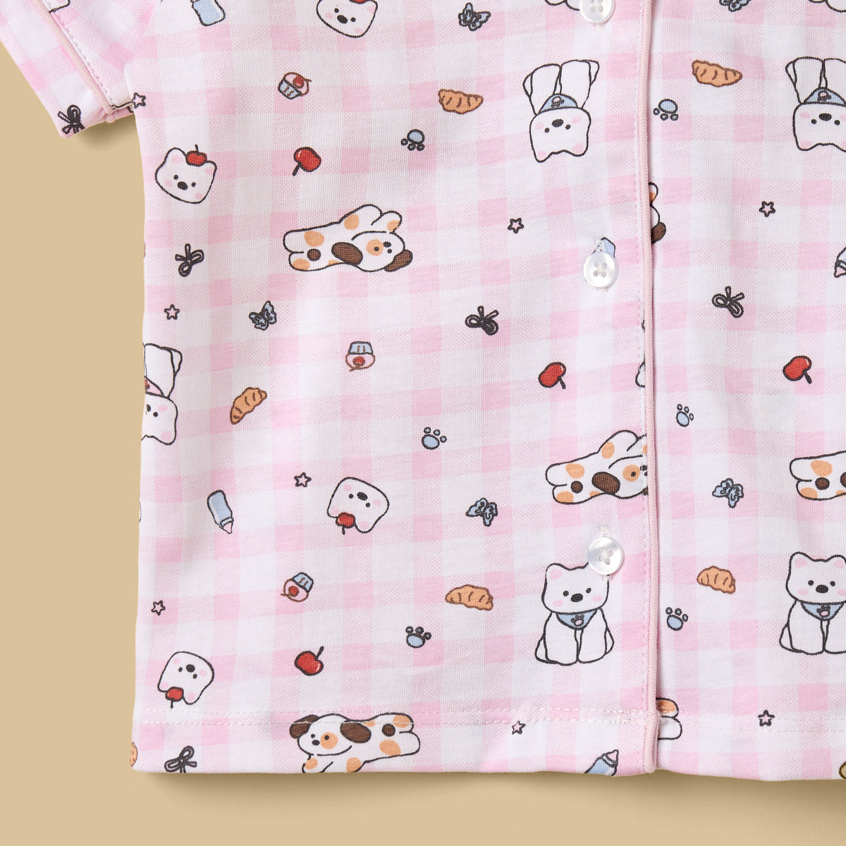 Puppy Print Cotton Shorts Set