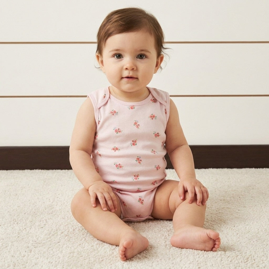 Pack of 3 - Assorted Sleeveless Cotton Bodysuit