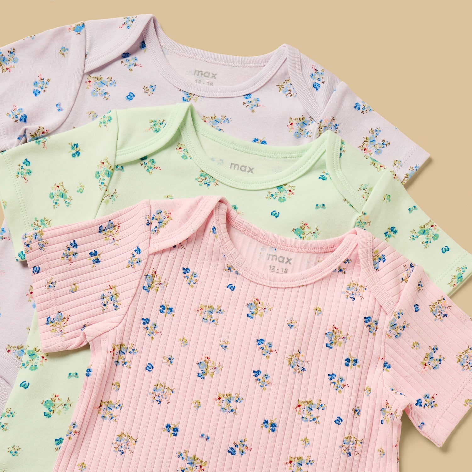 Pack of 3 - Floral Print Bodysuit