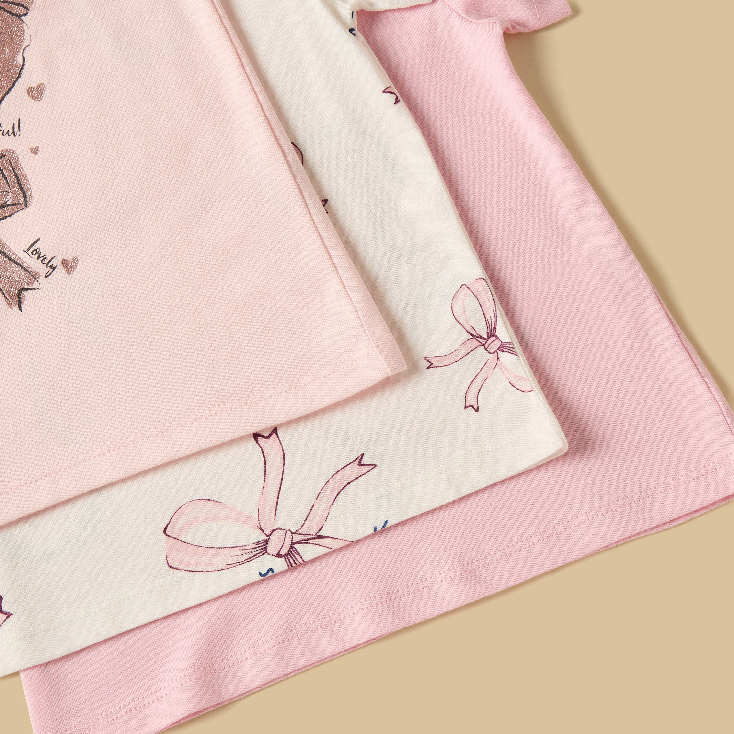 Pack of 3 - Bow Print T-shirt