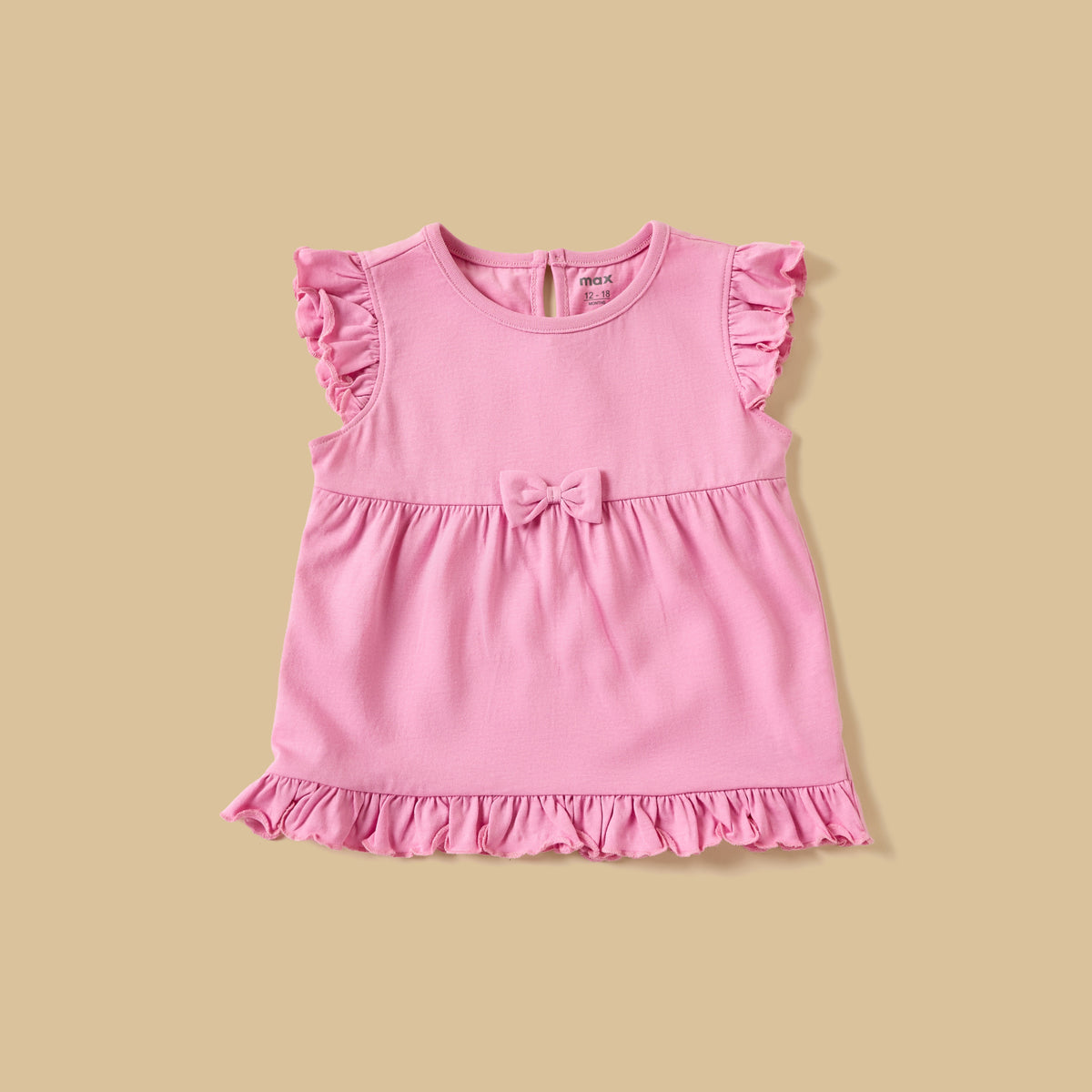 Pack of 3 - Printed Ruffle Trim Cotton Top