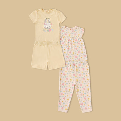 Pack of 2 - Printed Cotton Pyjama Set