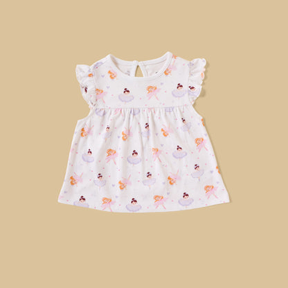 Pack of 2 - Ballerina Print Cotton Pyjama Set