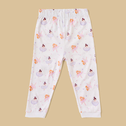 Pack of 2 - Ballerina Print Cotton Pyjama Set