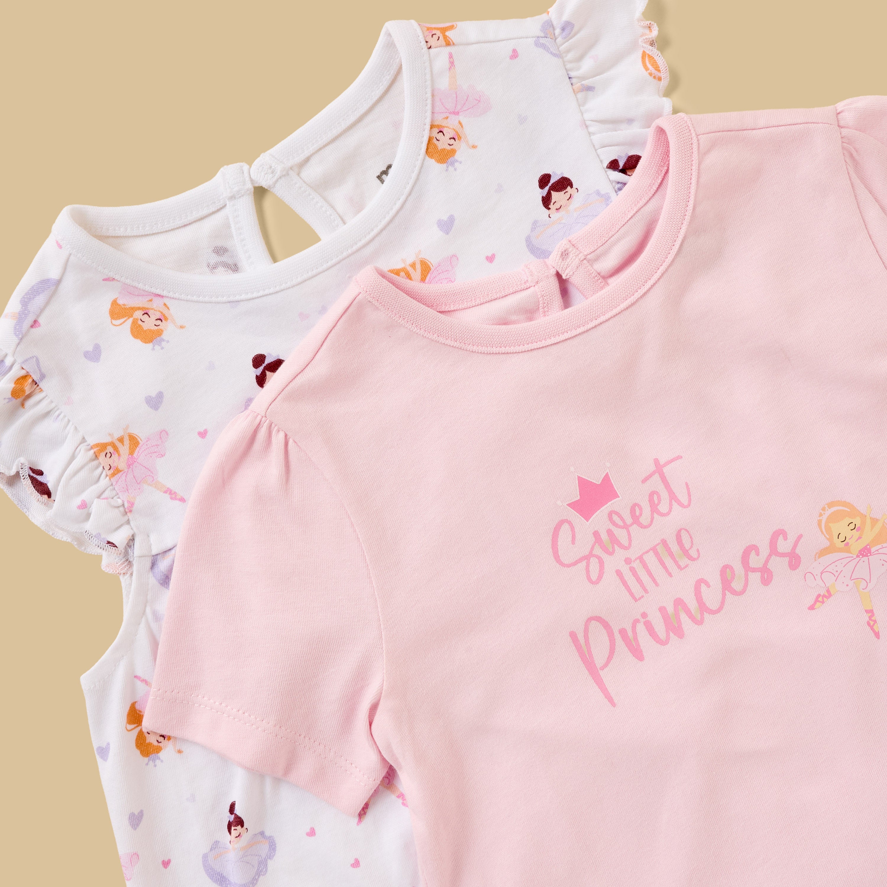 Pack of 2 - Ballerina Print Cotton Pyjama Set